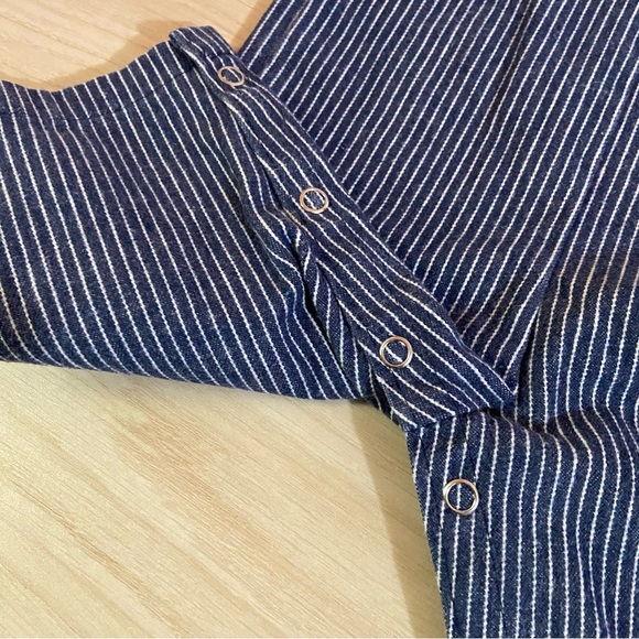 Vintage Baby Bib Overalls Romper Sz 12 Months Striped Embroidered Red Dog/Puppy - Picture 4 of 7